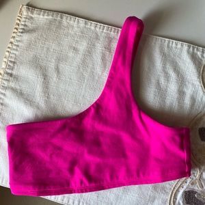 Alo Yoga Neon Pink Pixie Sports Bra
